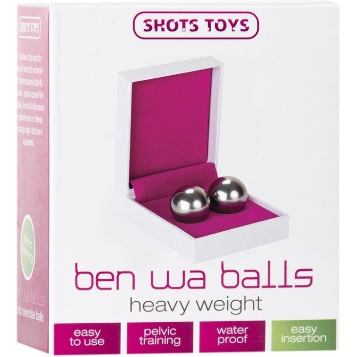 Серебристые вагинальные шарики Ben Wa Balls Heavy Weight - Shots Toys. Фотография 2.
