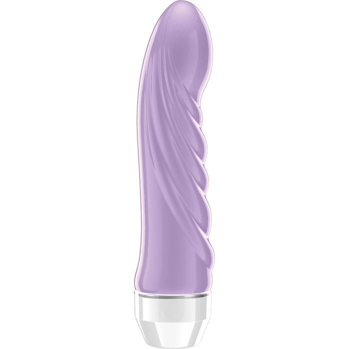 Фиолетовый вибратор со складочками Leah - 15 см - Loveline