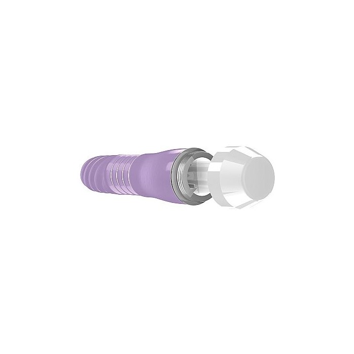 Фиолетовый вибратор Leila с рёбрышками посередине - 15 см - Loveline. Фотография 2.