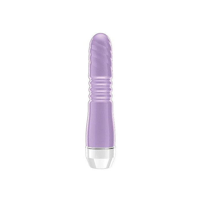 Фиолетовый вибратор Leila с рёбрышками посередине - 15 см - Loveline