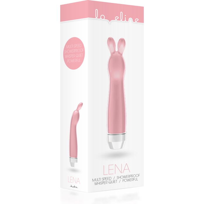 Розовый вибратор с ушками Lena - 17,2 см - Loveline. Фотография 6.