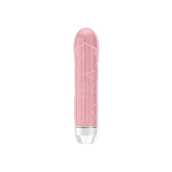 Розовый вибратор Lenore с тонкими венками - 14,5 см - Loveline