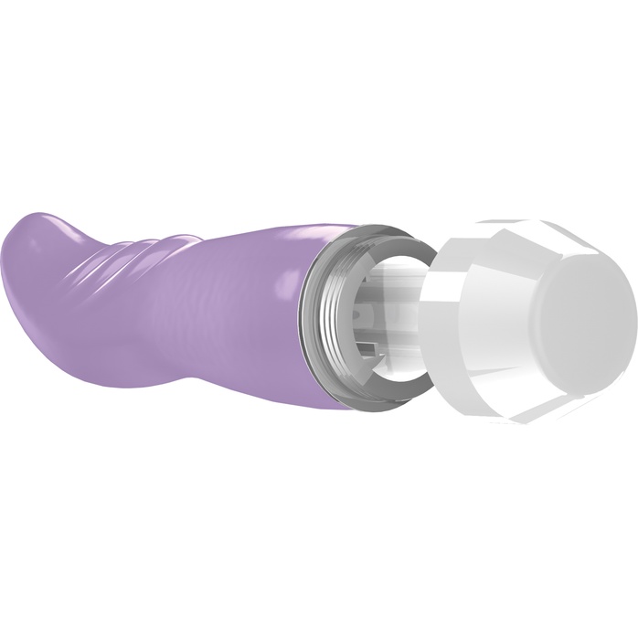 Фиолетовый вибратор Liora с изогнутой головкой - 15,1 см - Loveline. Фотография 2.
