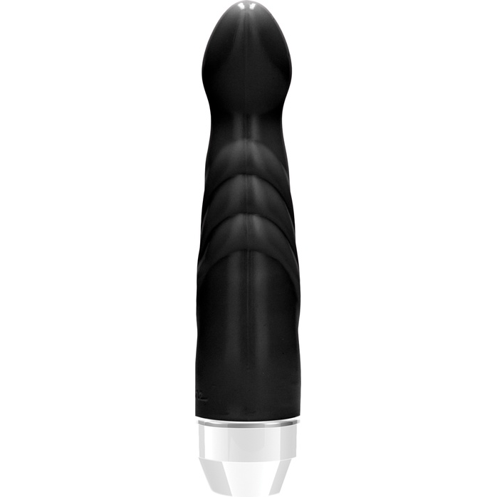 Чёрный вибратор Livvy со скошенной головкой - 15,5 см - Loveline. Фотография 3.
