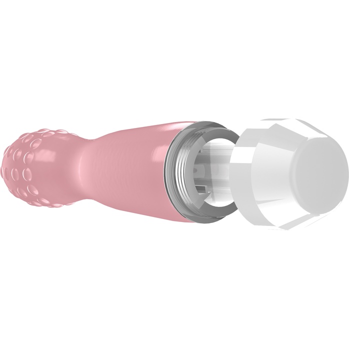 Розовый вибратор Lowri с покрытой шишечками головкой - 15 см - Loveline. Фотография 2.