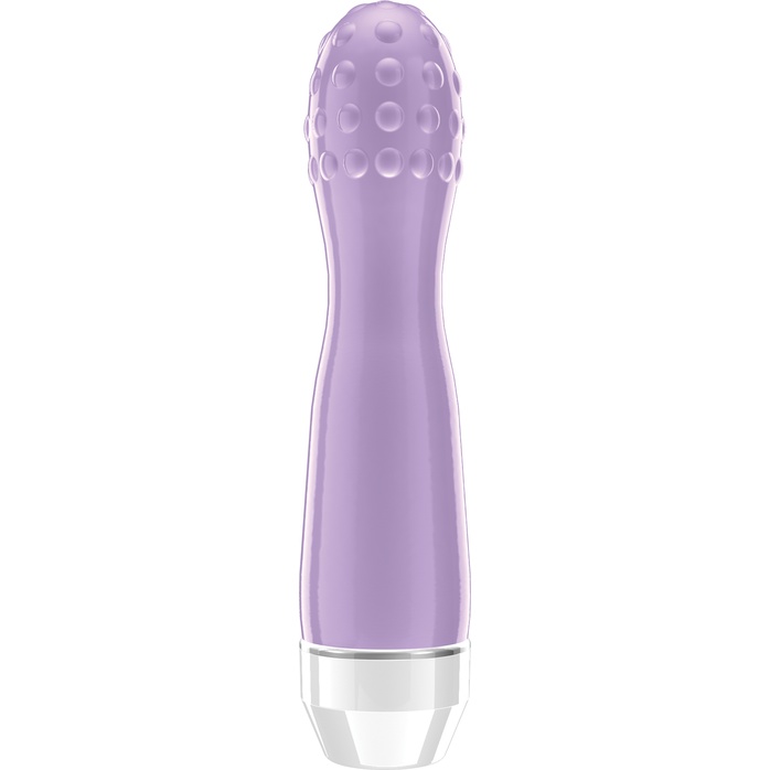 Фиолетовый вибратор Lowri с покрытой шишечками головкой - 15 см - Loveline