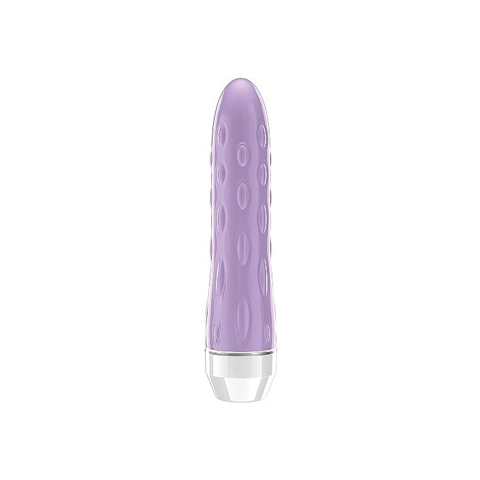 Фиолетовый вибратор Loyce с шишечками по всей длине - 14,8 см - Loveline