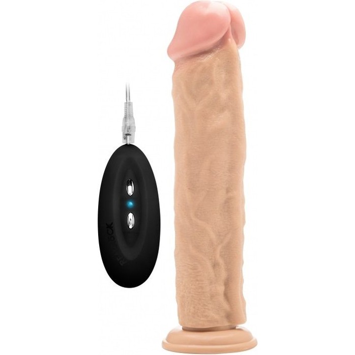 Телесный вибратор-реалистик Vibrating Realistic Cock 11 - 27,5 см - RealRock