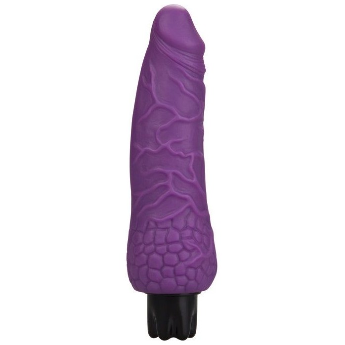 Фиолетовый вибратор-реалистик Realistic Skin Vibrator Small - 16,3 см - Shots Toys
