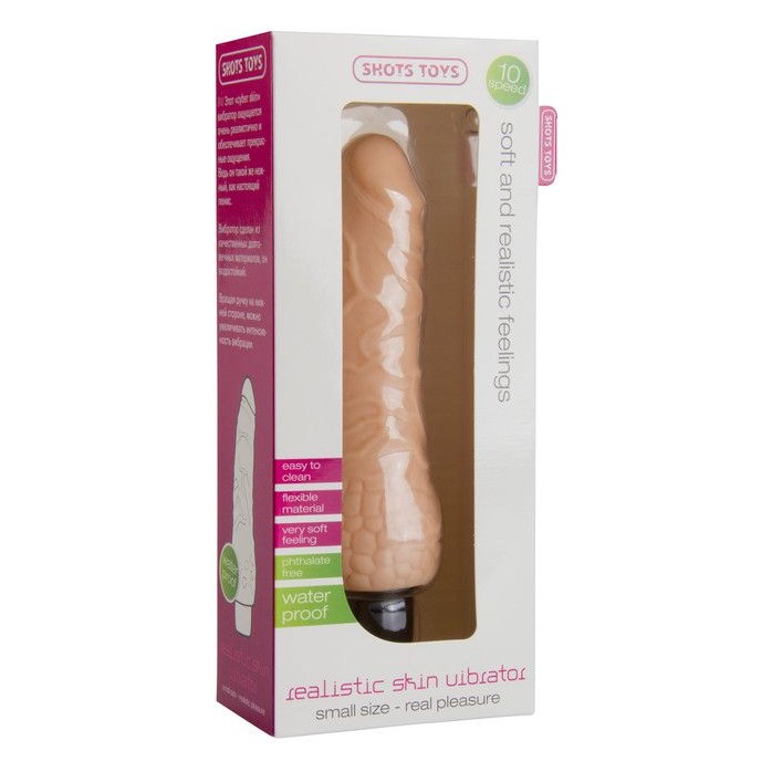 Телесный вибратор-реалистик Realistic Skin Vibrator Small - 16,3 см - Shots Toys. Фотография 2.