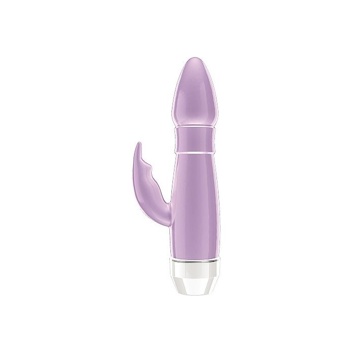 Фиолетовый вибратор Loraine со стимулятором клитора - 16,2 см - Loveline