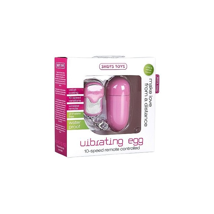 Розовое виброяйцо 10 Speed Remote Vibrating Egg Big с пультом ДУ - Shots Toys. Фотография 2.