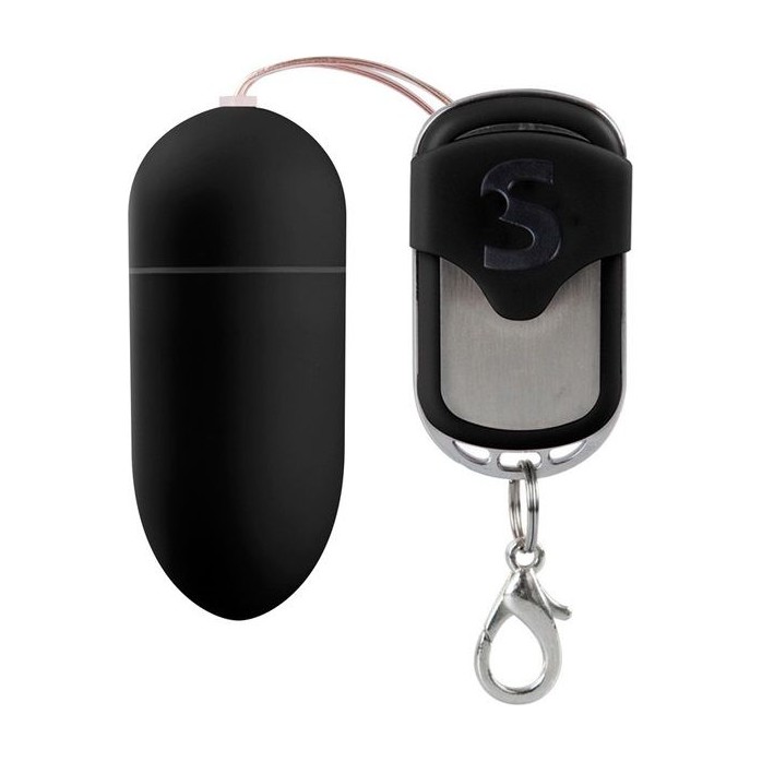 Чёрное виброяйцо Silicone Remote controlled Egg с дистанционным управлением - Shots Toys