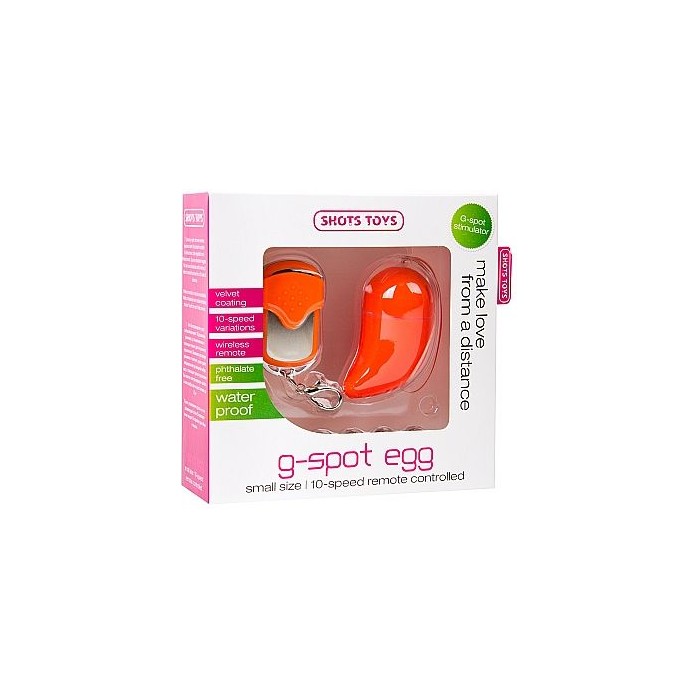 Оранжевое виброяйцо G-spot Egg Small - Shots Toys. Фотография 2.