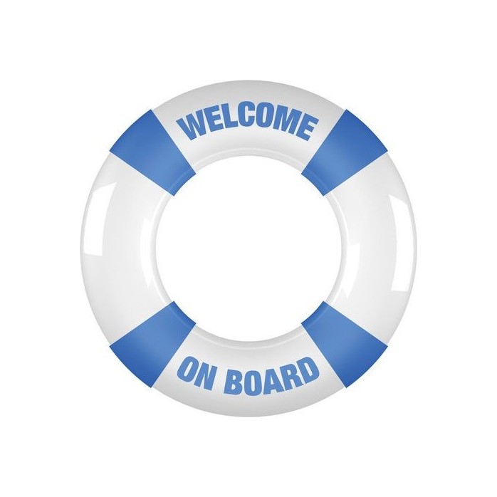Бело-голубое эрекционное кольцо на пенис Buoy Welcome On Board - S-line