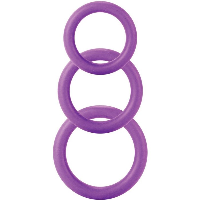 Набор из 3 фиолетовых эрекционных колец разного диаметра Twiddle Rings - Shots Toys
