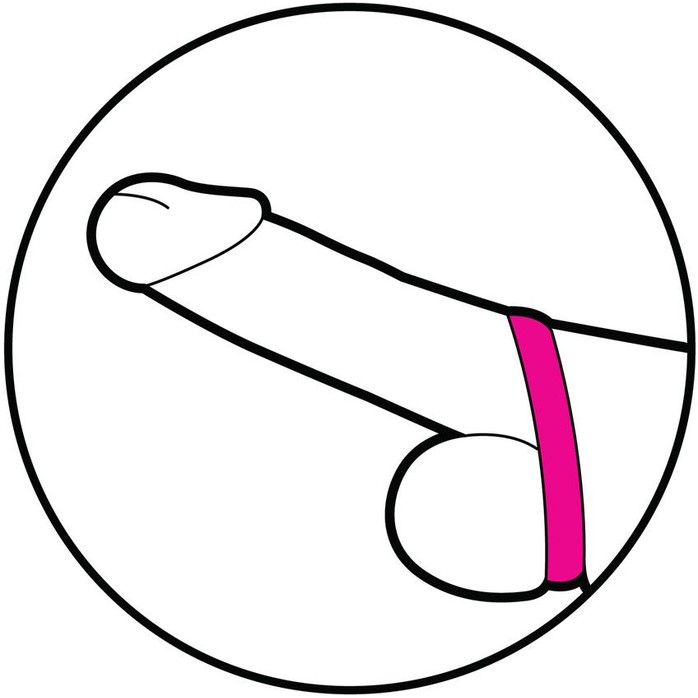 Чёрное эрекционное кольцо Endless Cockring Big на мошонку - Shots Toys. Фотография 3.