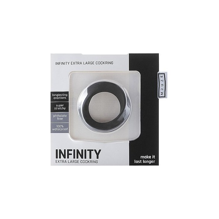 Чёрное эрекционное кольцо Infinity XL Cockring - Mjuze. Фотография 2.