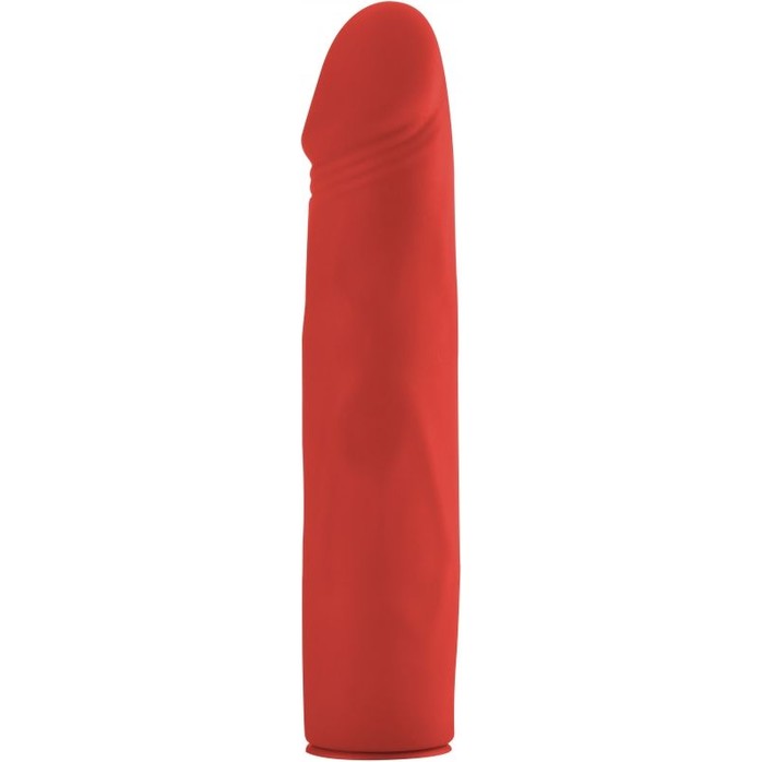 Красный страпон Deluxe Silicone Strap On 10 Inch - 25 см - Ouch!. Фотография 2.