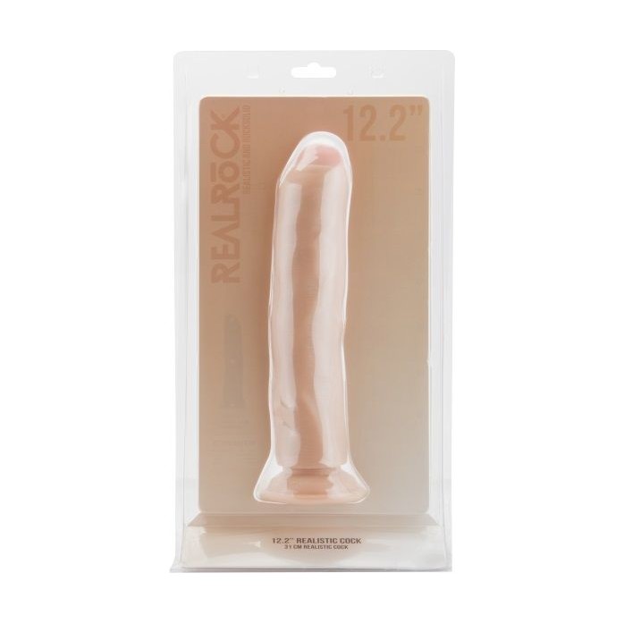 Телесный фаллоимитатор Realistic Cock 12,2 Inch No Scrotum - RealRock. Фотография 2.