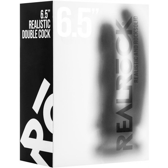 Чёрный анально-вагинальный фаллоимитатор Realistic Double Cock 6,5 Inch - 16,5 см - RealRock. Фотография 2.