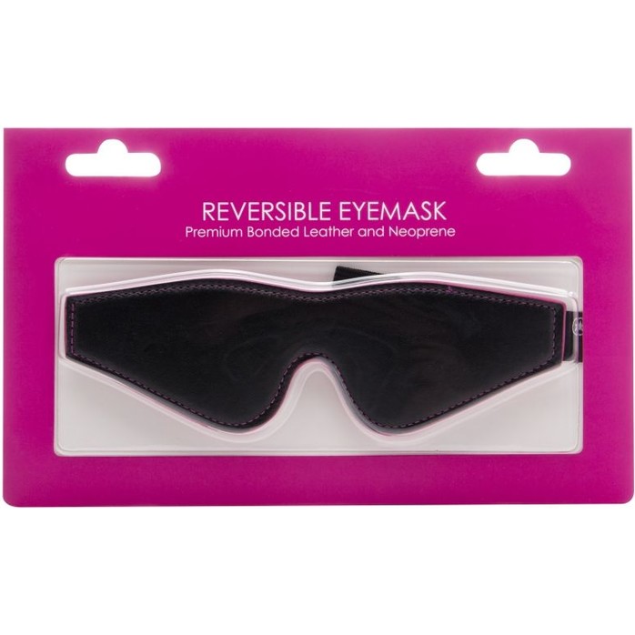 Чёрно-розовая двусторонняя маска на глаза Reversible Eyemask - Ouch!. Фотография 4.
