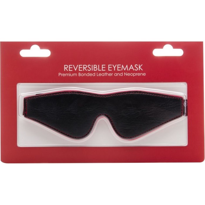 Чёрно-красная двусторонняя маска на глаза Reversible Eyemask - Ouch!. Фотография 4.