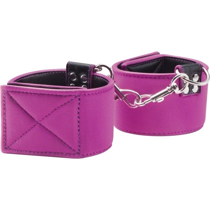 Чёрно-розовые двусторонние оковы на ноги Reversible Ankle Cuffs - Ouch!