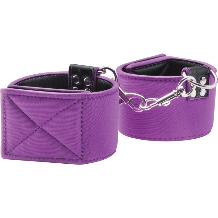 Чёрно-фиолетовые двусторонние оковы на ноги Reversible Ankle Cuffs - Ouch!