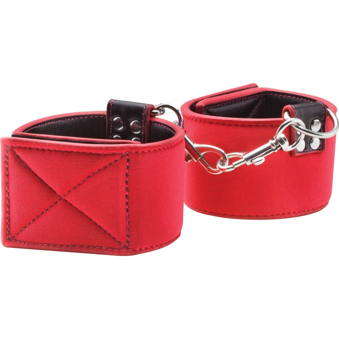 Чёрно-красные двусторонние оковы на ноги Reversible Ankle Cuffs - Ouch!