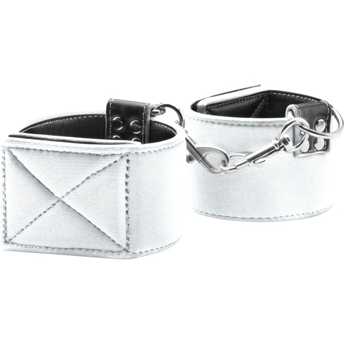 Чёрно-белые двусторонние оковы на ноги Reversible Ankle Cuffs - Ouch!