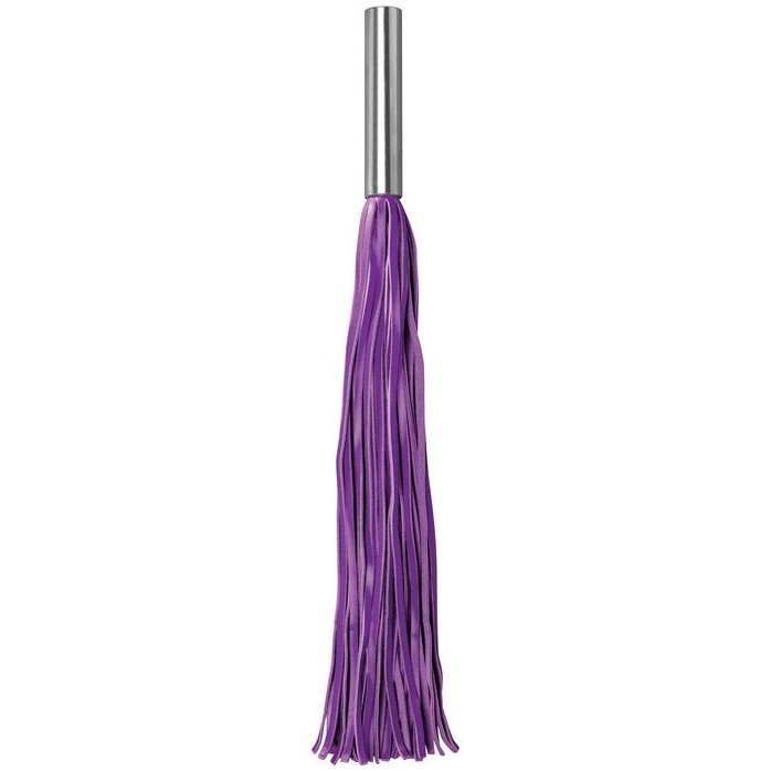 Фиолетовая плётка Leather Whip Metal Long - 49,5 см - Ouch!