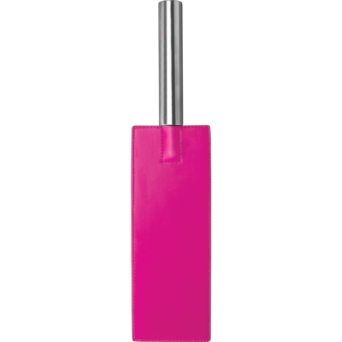 Розовая прямоугольная шлёпалка Leather Paddle - 35 см - Ouch!