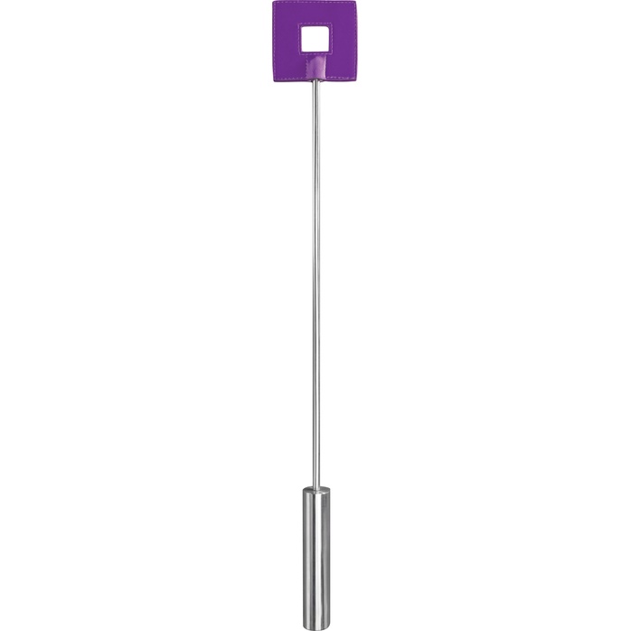 Фиолетовая шлёпалка Leather Square Tiped Crop с наконечником-квадратом - 56 см - Ouch!