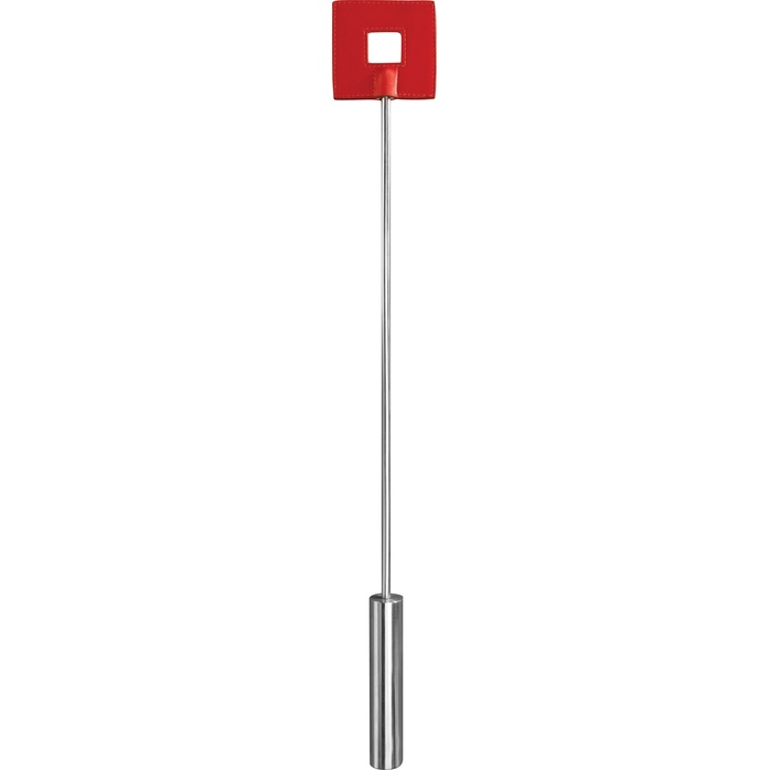 Красная шлёпалка Leather Square Tiped Crop с наконечником-квадратом - 56 см - Ouch!