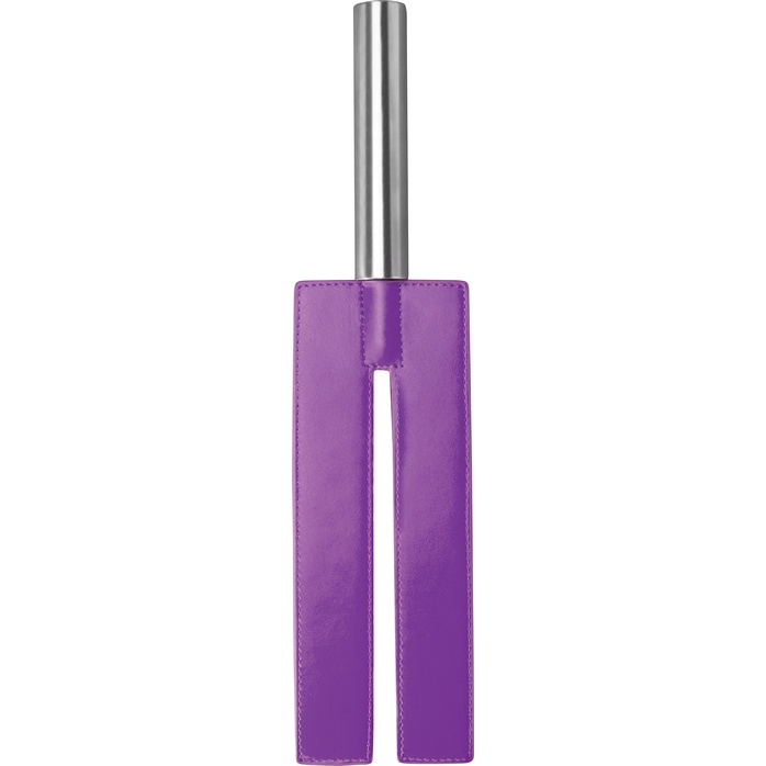 Фиолетовая П-образная шлёпалка Leather Slit Paddle - 35 см - Ouch!