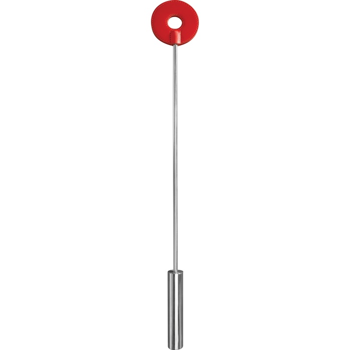 Красная шлёпалка Leather Circle Tiped Crop с наконечником-кругом - 56 см - Ouch!