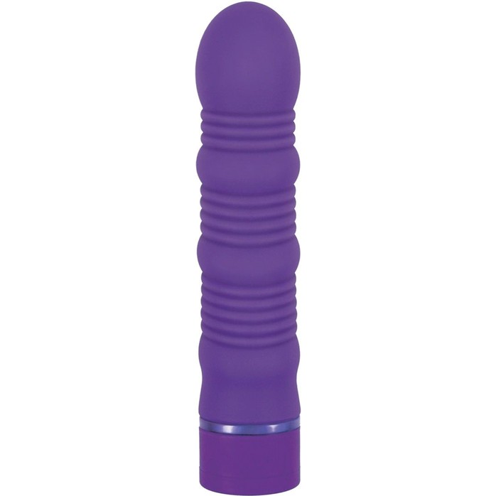 Фиолетовый ребристый вибромассажёр Maxx Power Vibe - 19 см - Power Play