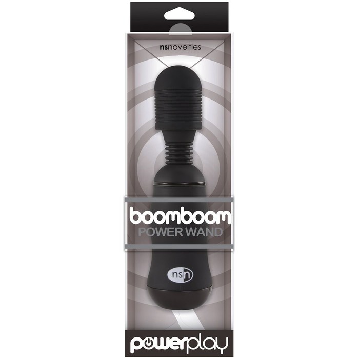 Чёрный вибромассажёр для эрогенных зон BoomBoom Power Wand - 18 см - Power Play. Фотография 3.