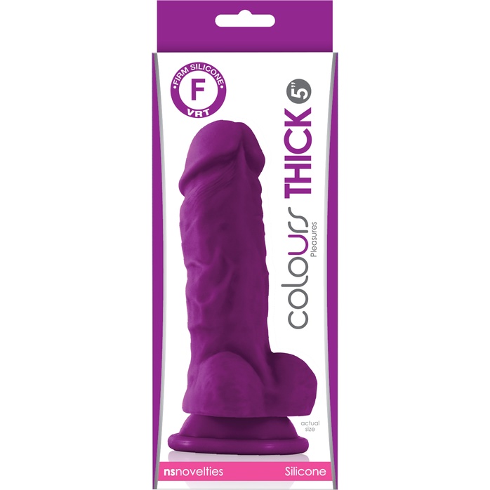 Фиолетовый фаллоимитатор Pleasures Thick 5 Dildo - 18,3 см - Colours. Фотография 2.