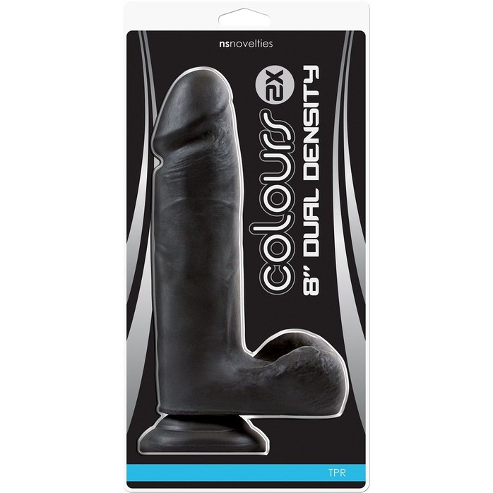 Чёрный фаллоимитатор 2X Dual Density 8 Dildo - 24 см - Colours. Фотография 2.