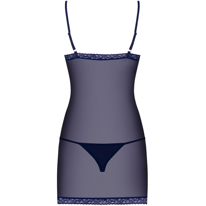 Фиолетовая полупрозрачная сорочка Suella с нежным кружевом и украшением на лифе - Sexy. Фотография 4.