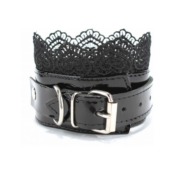 Изысканные чёрные наручники с кружевом - BDSM Light. Фотография 11.