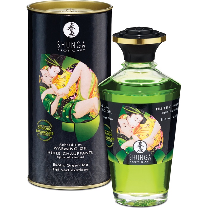 Массажное интимное масло с ароматом зелёного чая - 100 мл