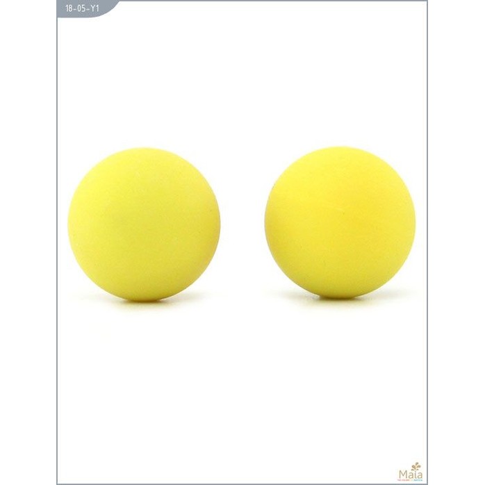 Металлические вагинальные шарики с жёлтым силиконовым покрытием. Фотография 3.