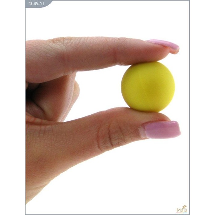 Металлические вагинальные шарики с жёлтым силиконовым покрытием. Фотография 5.