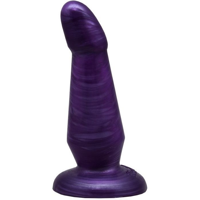 Фиолетовая нелевая изогнутая анальная пробка - 13 см