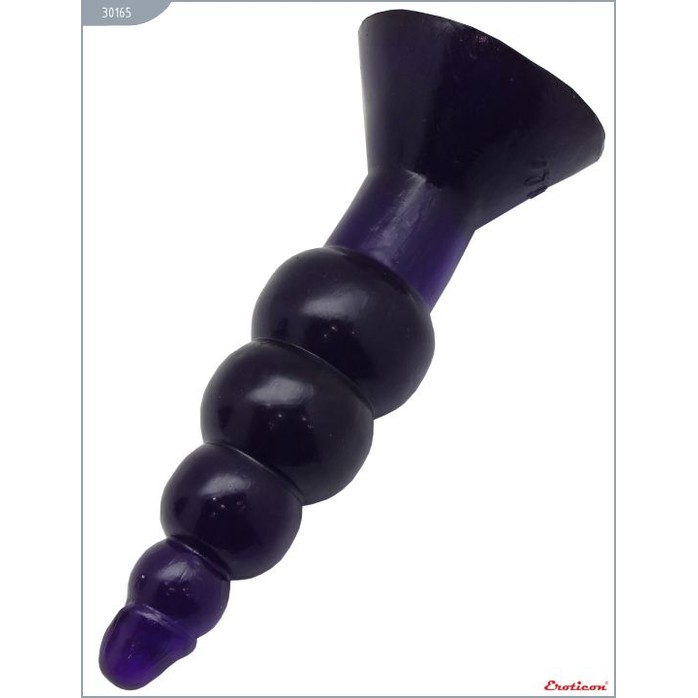 Фиолетовая гелевая анальная ёлочка - 17 см. Фотография 3.