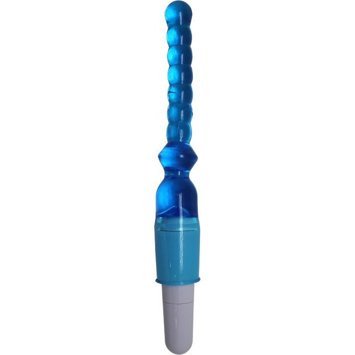 Голубой гелевый анальный вибратор - 25 см