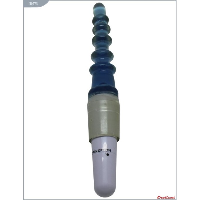 Синий гелевый вибратор для анальной стимуляции - 20,5 см